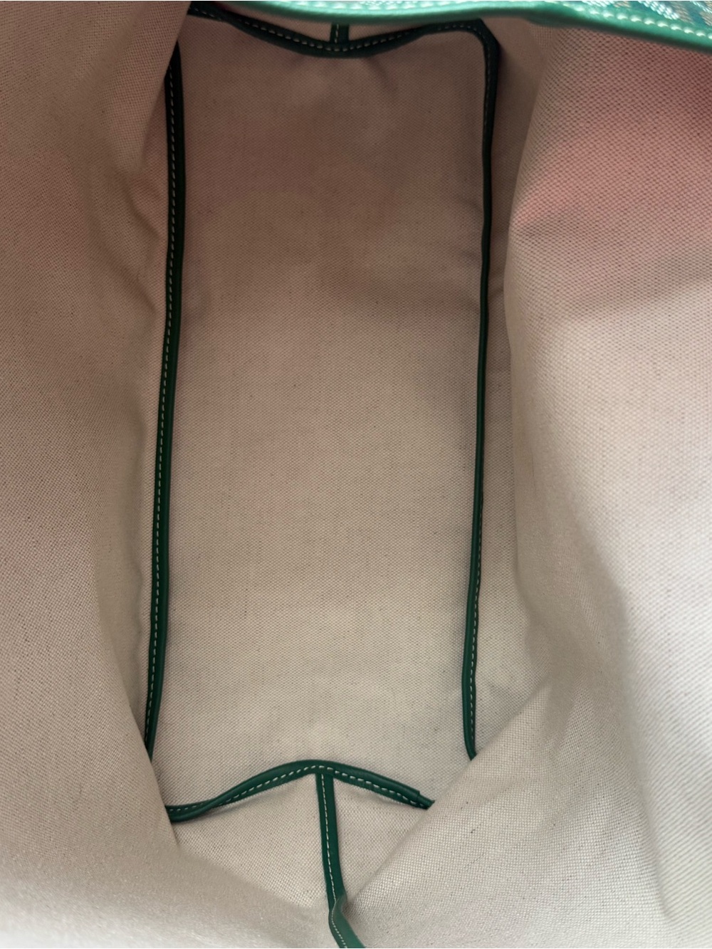 Goyard Green Chevron St. Louis Tote with Matching Pouch - Picture 4 of 4